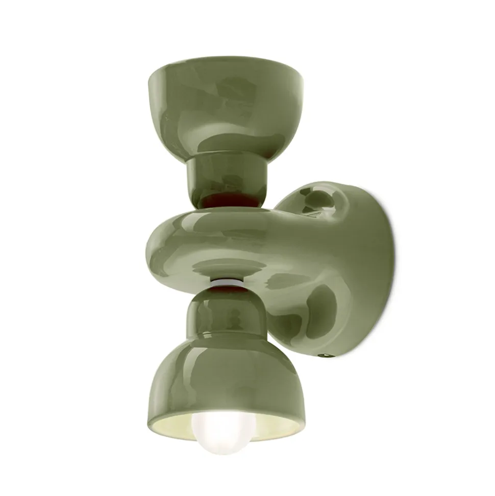Applique a Muro in Ceramica con 2 Luci Made in Italy - Berimbau