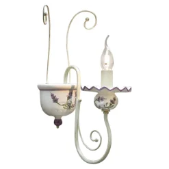 Applique a Muro in Ceramica Dipinta a Mano e Ottone Verniciato - Sanremo
