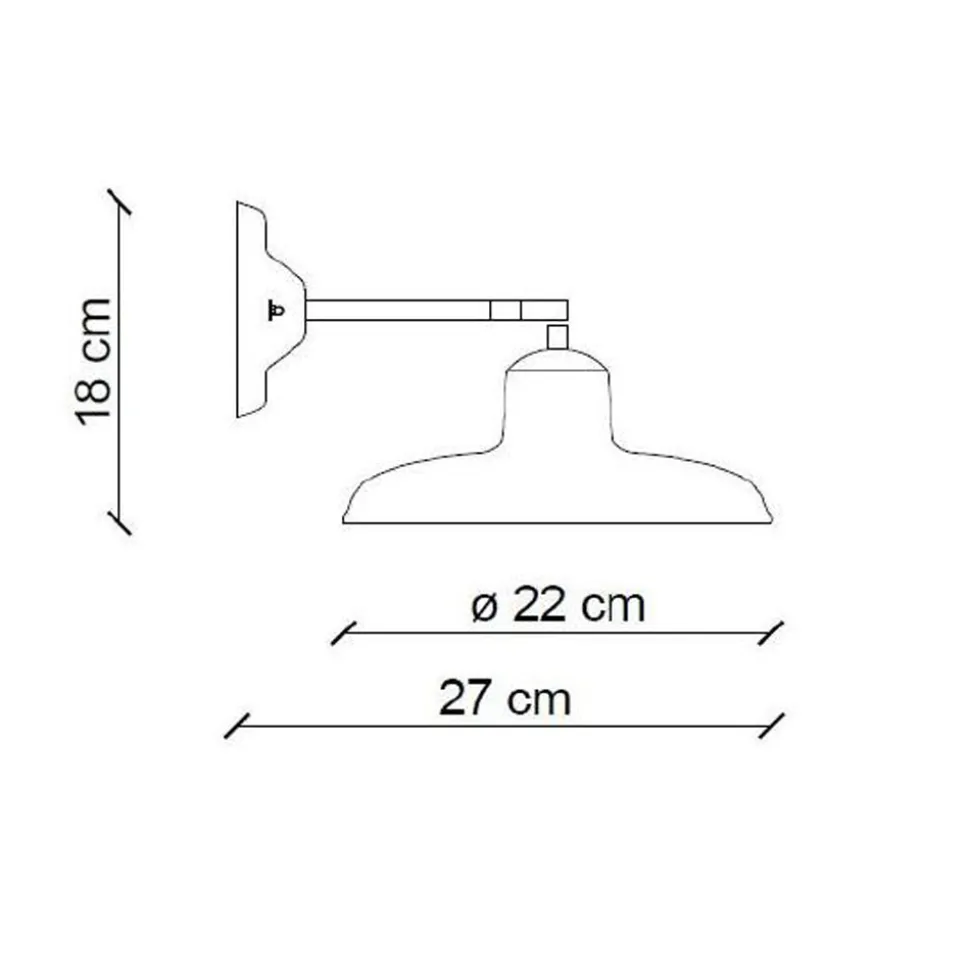 Applique a Muro in Ceramica Nera e Ferro Design Vintage Industriale - Bew