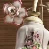 Applique a Muro in Metallo e Ceramica Decorata a Mano con Rosa - Pisa
