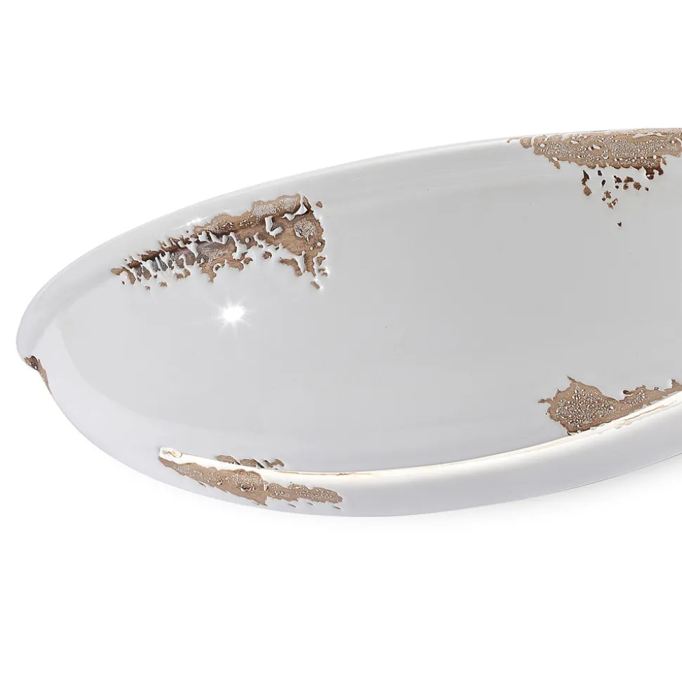 Applique a Muro Mezzaluna a 2 Luci in Ceramica Decorata a Mano - Trieste