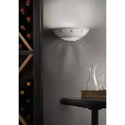 Applique a Muro Mezzaluna in Ceramica Dipinti Floreali a Mano - Trieste