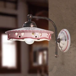 Applique a Muro Vintage Ferro Ceramica Fatta a Mano Traforata - Alessandria