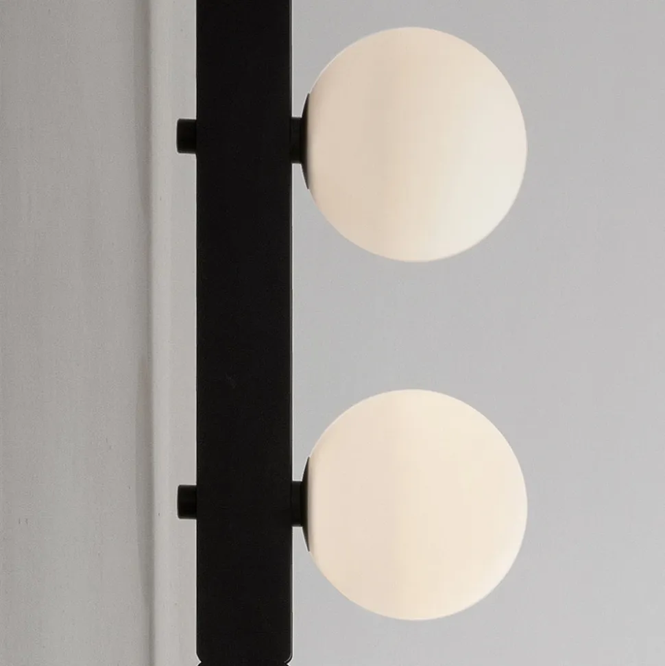 Applique a Parete di Design in Alluminio Nero con Sfere e Faretti - Esodo