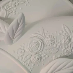 Applique a Parete in Ceramica Bianca Opaca Design a Pesce Decorato - Pesce