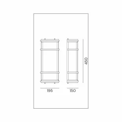 Applique a Parete Vintage a 2 LED in Ottone e Plexiglass - Quadro by Il Fanale