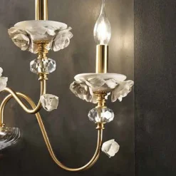 Applique Classica 3 Luci in Porcellana e Vetro Soffiato Lusso - Eteria