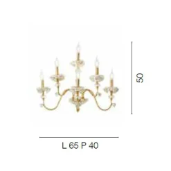 Applique Classica 6 Luci in Porcellana e Vetro Soffiato Lusso - Eteria