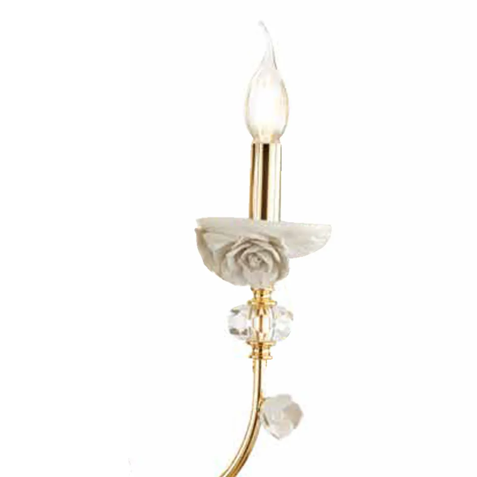 Applique Classica 6 Luci in Porcellana e Vetro Soffiato Lusso - Eteria