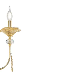 Applique Classica 3 Luci in Vetro, Cristallo e Metallo di Lusso - Flanders