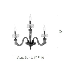 Applique Classica 3 Luci Vetro Artigianale Lusso Made in Italy - Saline