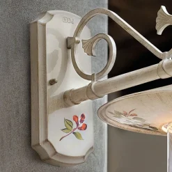 Applique da Esterno in Alluminio Decorato Dipinto a Mano Classico - Genova