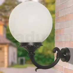 Applique da Esterno in Alluminio con Sfera in Acrilico Opale - Trovaantracite