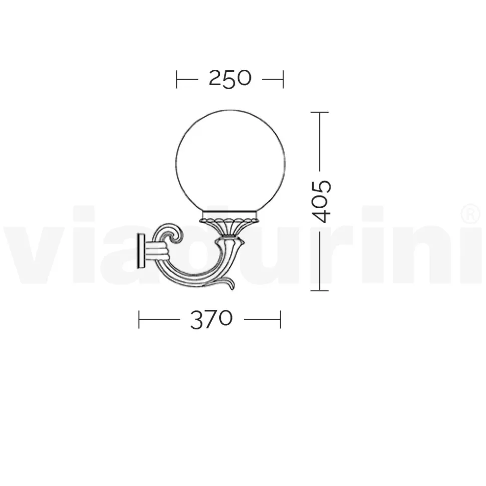 Applique da Esterno in Alluminio Pressofuso e Sfera in Acrilico - Trovanero