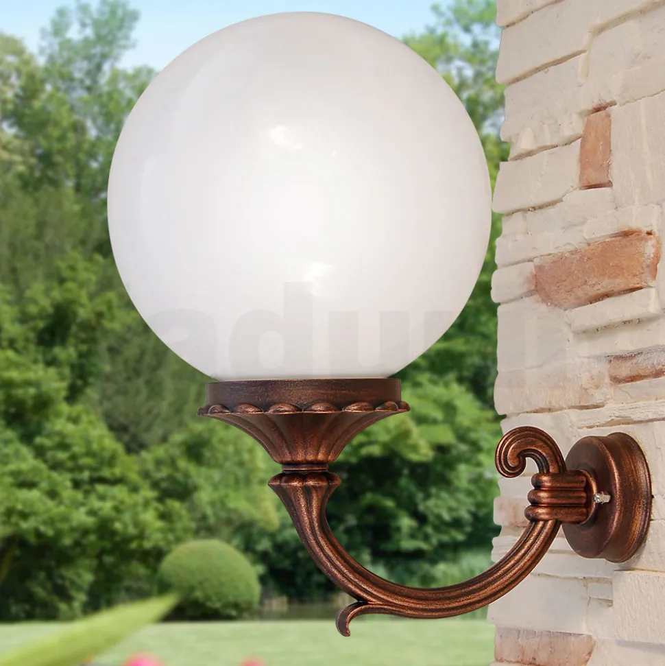 Applique da Esterno in Alluminio Pressofuso e Sfera in Acrilico - Trovanero
