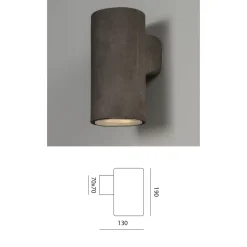 Applique da Esterno in Argilla Colorata e PMMA Made in Italy - Toscot Hans