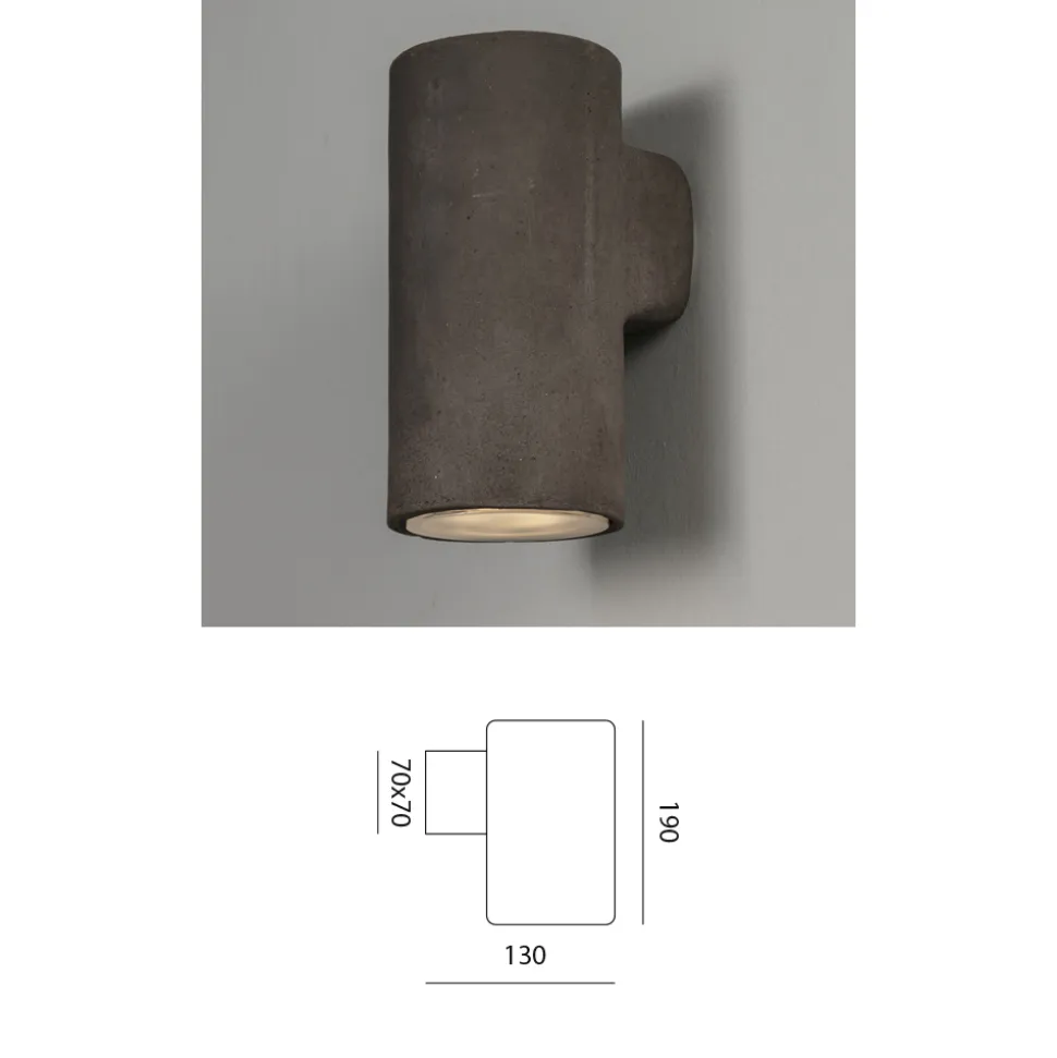 Applique da Esterno in Argilla Colorata e PMMA Made in Italy - Toscot Hans