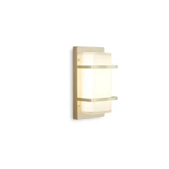 Applique da Esterno in Ottone, E27 e Stile Geometrico Made in Italy - Cristallo