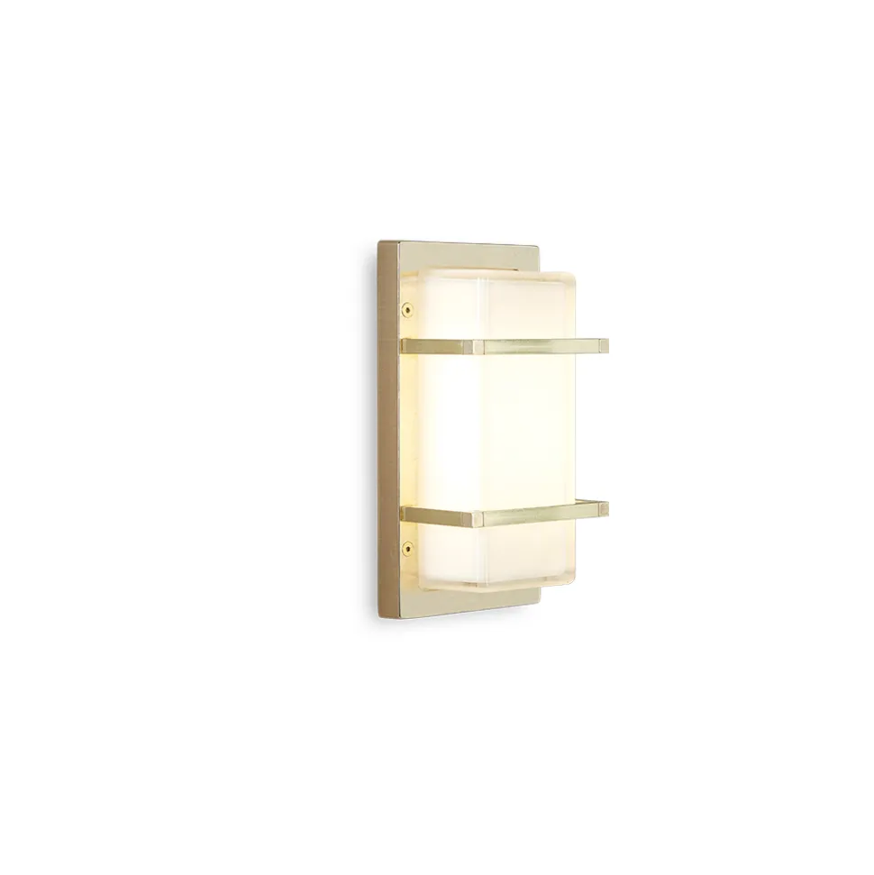 Applique da Esterno in Ottone, E27 e Stile Geometrico Made in Italy - Cristallo