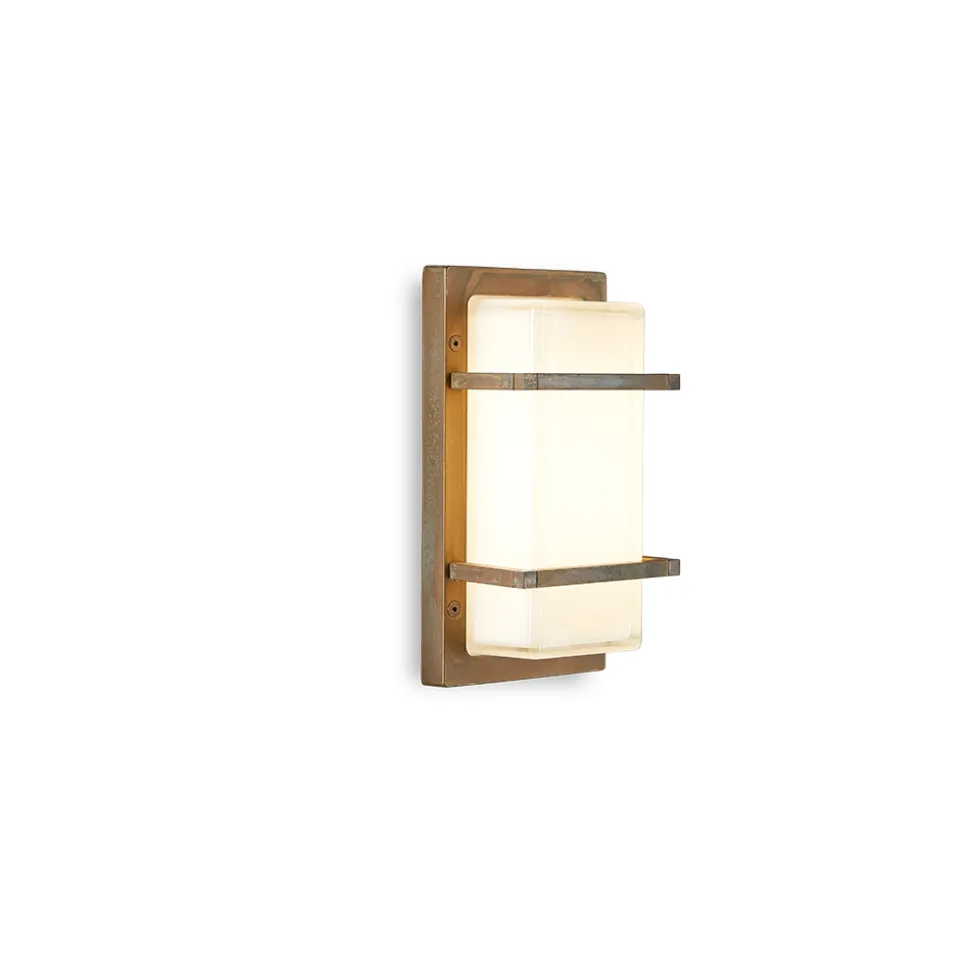Applique da Esterno in Ottone, E27 e Stile Geometrico Made in Italy - Cristallo