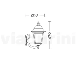 Applique da Giardino in Alluminio e Vetro Trasparente Made in Italy - Scintilla
