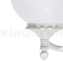 Applique da Giardino in Alluminio Bianco con Sfera Opale - Trovabianco
