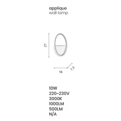 Applique da Parete con Struttura in Metallo Bianco o Oro a LED - Raissa