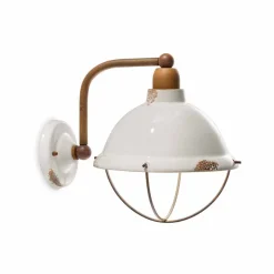 Applique da parete in ceramica e metallo Skyler stile industriale