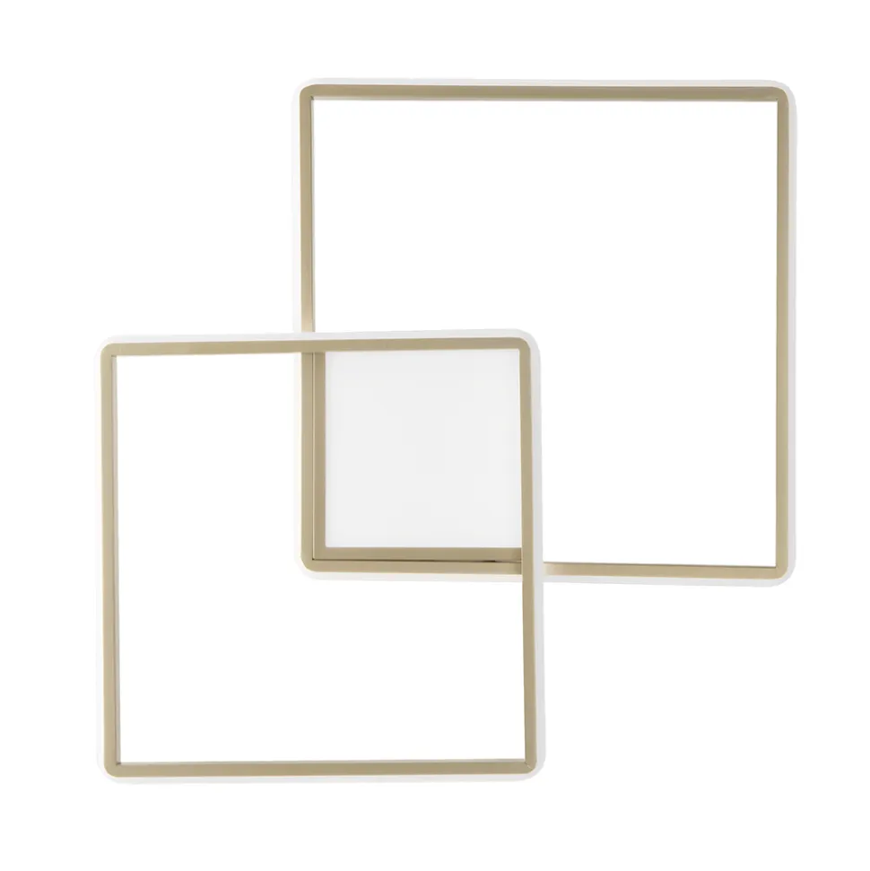 Applique da Parete in Metallo Verniciato Oro con LED Moderna - Formale