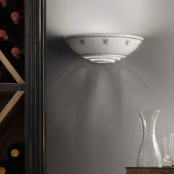 Applique da parete rustica ceramica decorata a mano Ferroluce