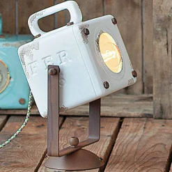Applique da parete stile vintage-industriale in ceramica e ferro Julia