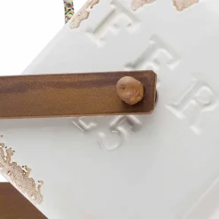 Applique da parete stile vintage-industriale in ceramica e ferro Julia