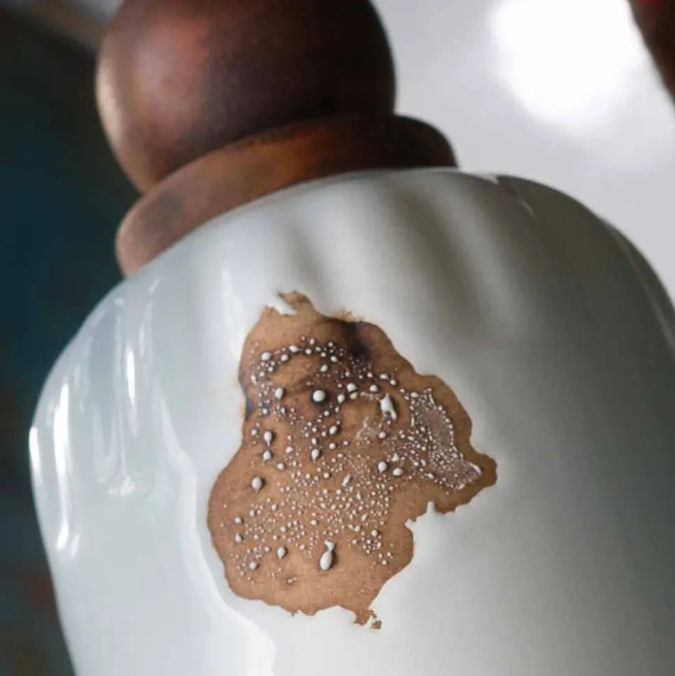 Applique design a tre faretti orientabili in ceramica e metallo Lacey
