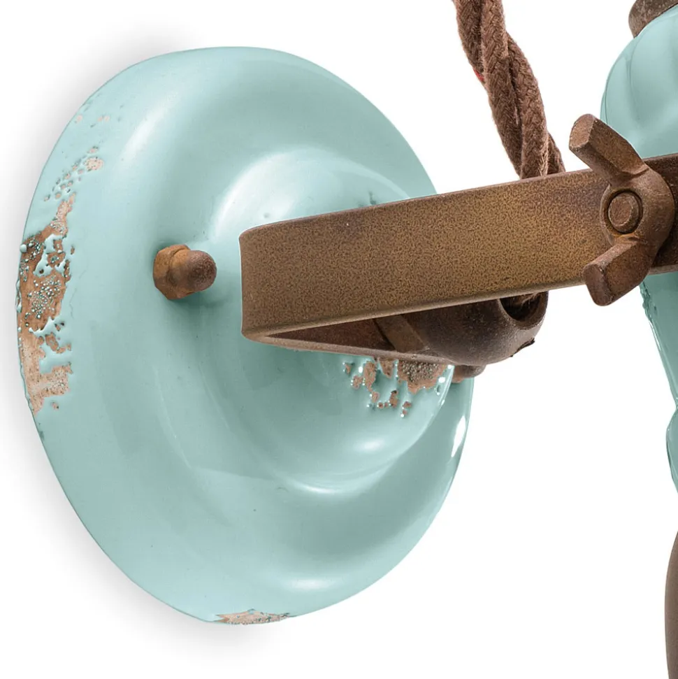 Applique Faretto Stile Industriale Artigianale in Ferro e Ceramica - Loft