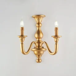 Applique in Legno con Paralumi a Candela Made in Italy - Siena