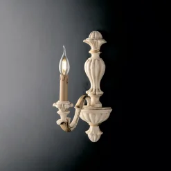 Applique in Legno Disponibile con 1 o 2 Luci Made in Italy - Milano