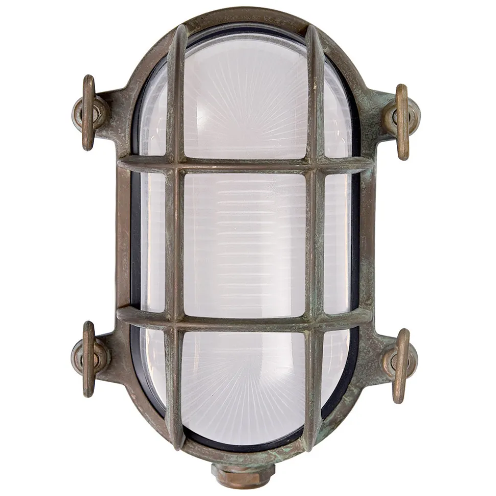 Applique in Ottone Vintage con Vetro Opale - Sirena