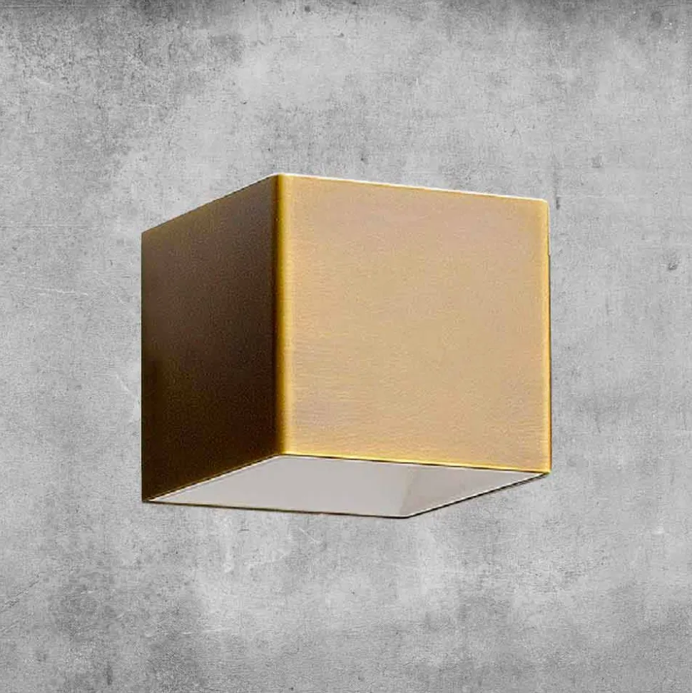 Applique LED in Ottone e Gesso Made in Italy - Cubetto Aldo Bernardi