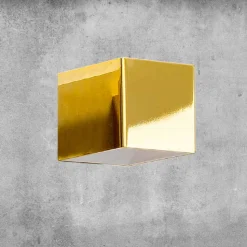 Applique LED in Ottone e Gesso Made in Italy - Cubetto Aldo Bernardi