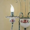 Applique 2 Luci in Ceramica Decorata a Mano e Ottone Anticato - Sanremo