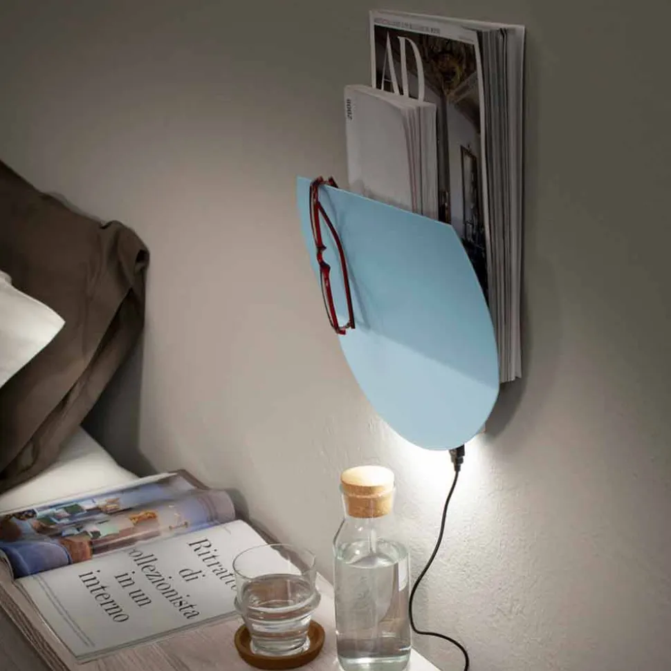 Applique Moderna con Vano per Riviste, USB e Luce LED Made in Italy - Foster