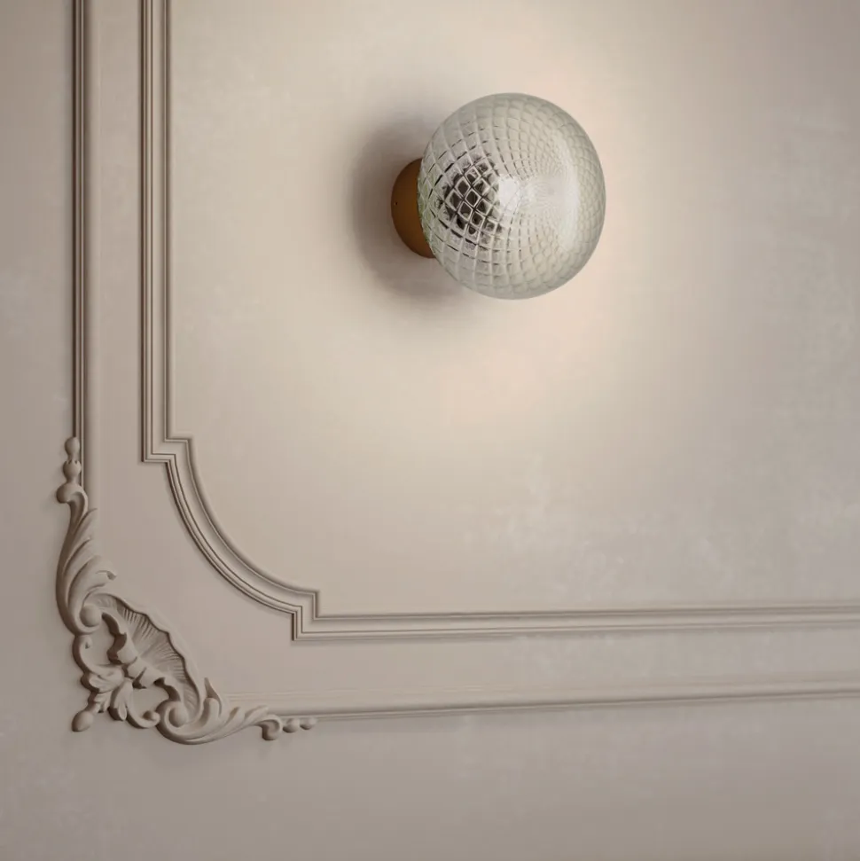 Applique Murale da Interno in Vetro Grigio Made in Italy - Lucciola