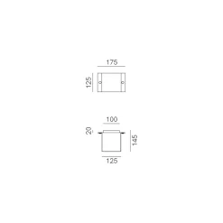 Applique Murale Quadrata in Rame e LED Made in Italy - Esempio