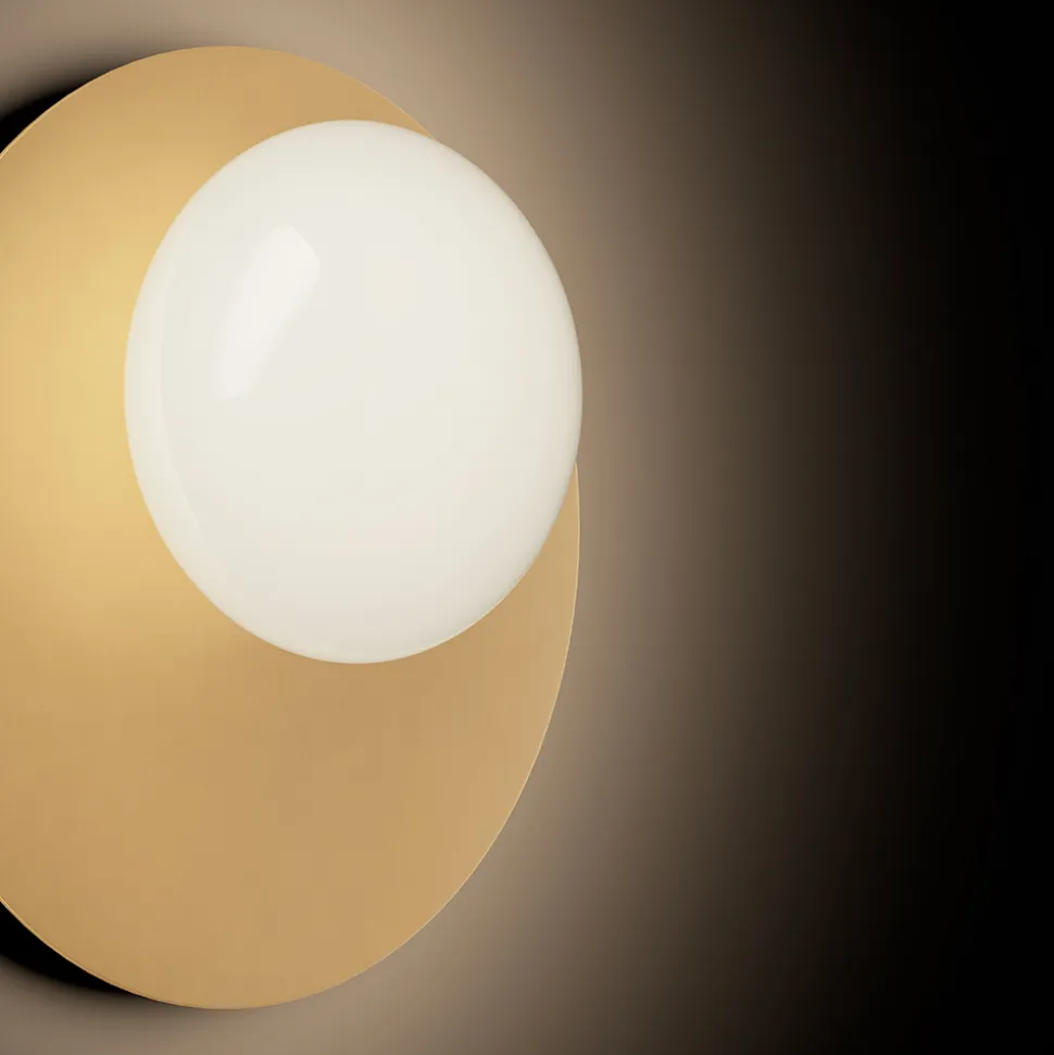 Applique o Plafoniera in Alluminio, Metallo e Luce in Vetro Bianco - Luma