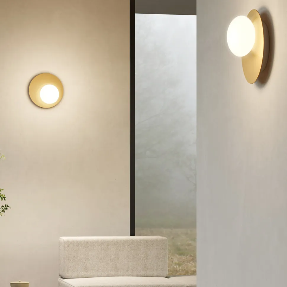 Applique o Plafoniera in Alluminio, Metallo e Luce in Vetro Bianco - Luma