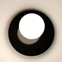 Applique o Plafoniera in Alluminio, Metallo e Luce in Vetro Bianco - Luma