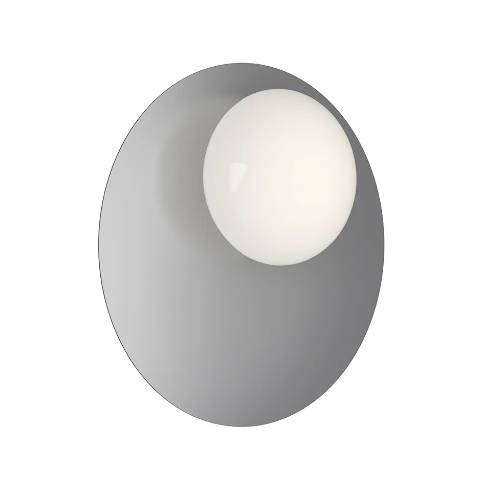 Applique o Plafoniera in Alluminio, Metallo e Luce in Vetro Bianco - Luma