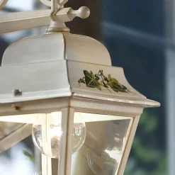 Applique per Esterni in Alluminio Bianco e Decoro Dipinto a Mano - Gorizia