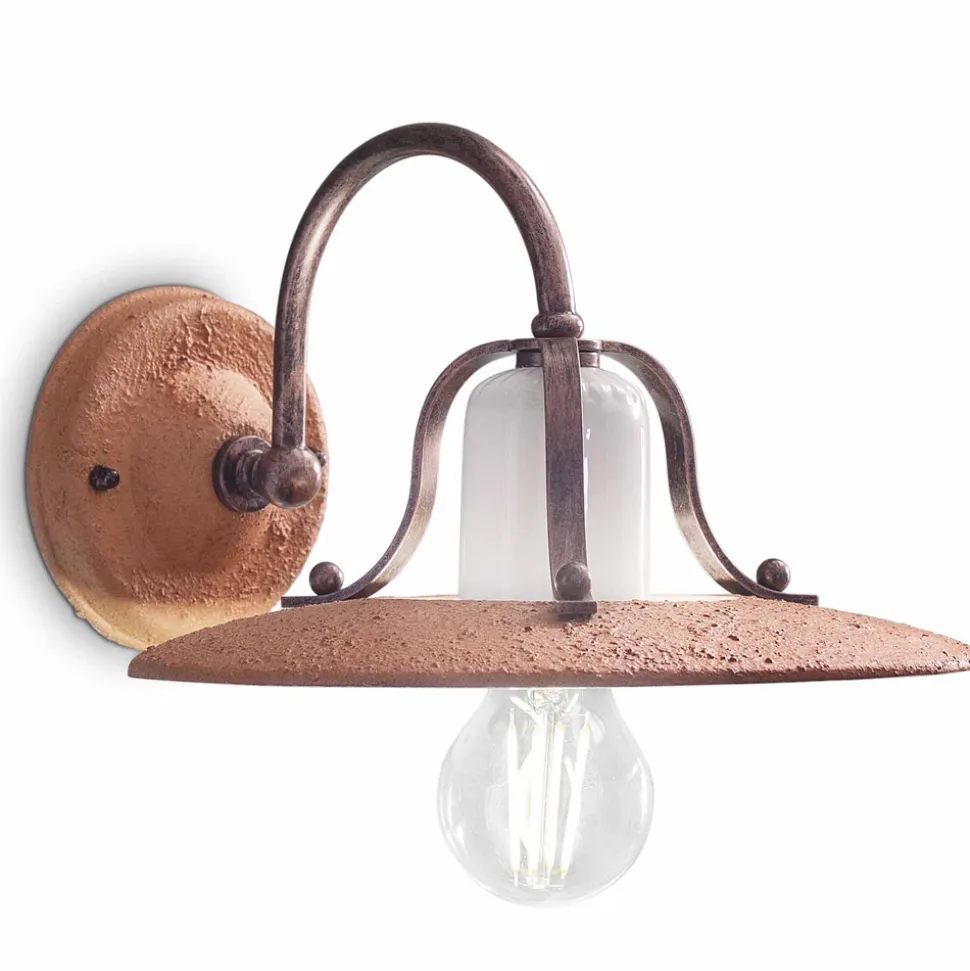 Applique rustica in ceramica decorata Ferroluce Bologna