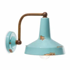 Applique vintage a faretto in ceramica fatta a mano Sandra Ferroluce